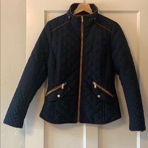 Dark Navy & Brown Puffer Jacket